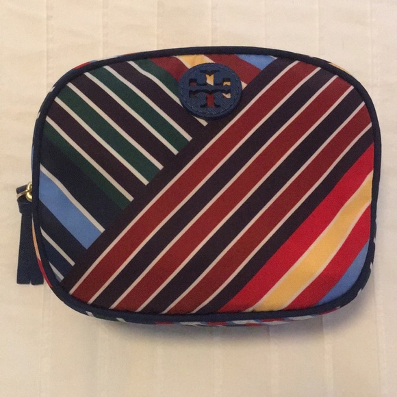 Tory Burch Handbags - Tory Burch Ella stripe multicolored cosmetics case